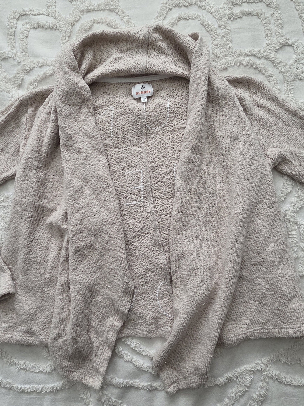 Sundry Women's Open Front Cozy Cardigan - Taupe